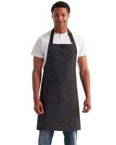 Artisan Collection by Reprime RP144 Annex Oxford Bib Apron – Black (on model)