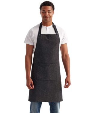 Artisan Collection by Reprime RP144 Annex Oxford Bib Apron – Black (on model)