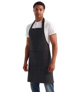 Artisan Collection by Reprime RP144 Annex Oxford Bib Apron – Black (on model side)