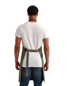 Artisan Collection by Reprime RP144 Annex Oxford Bib Apron – Moss (on model back)