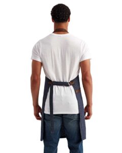Artisan Collection by Reprime RP144 Annex Oxford Bib Apron – Navy (on model back)