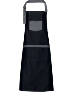 Artisan Collection by Reprime RP127 Domain Contrast Denim Bib Apron – Black Denim