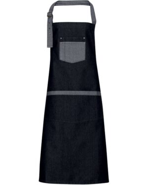 Artisan Collection by Reprime RP127 Domain Contrast Denim Bib Apron – Black Denim