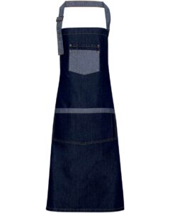 Artisan Collection by Reprime RP127 Domain Contrast Denim Bib Apron – Indigo Denim
