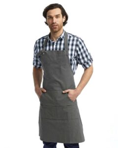 Artisan Collection by Reprime RP137 Calibre Heavy Cotton Canvas Pocket Apron – Dark Grey (on model)