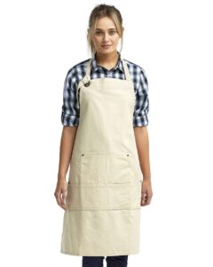 Artisan Collection by Reprime RP137 Calibre Heavy Cotton Canvas Pocket Apron – Natural (on model)