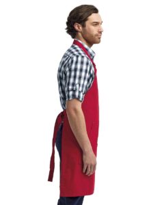 Artisan Collection by Reprime RP137 Calibre Heavy Cotton Canvas Pocket Apron – Red (on model side)