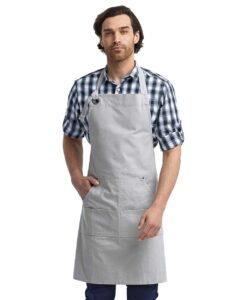 Artisan Collection by Reprime RP137 Calibre Heavy Cotton Canvas Pocket Apron – Silver (on model)