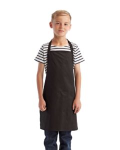 Artisan Collection by Reprime RP149 Youth Recycled Apron – Black (on model)