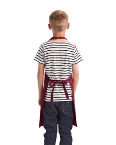 Artisan Collection by Reprime RP149 Youth Recycled Apron – Burgundy (on model back)