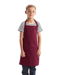 Artisan Collection by Reprime RP149 Youth Recycled Apron – Burgundy (on model)