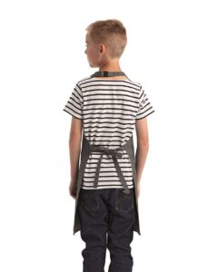 Artisan Collection by Reprime RP149 Youth Recycled Apron – Dark Grey (on model back)
