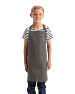 Artisan Collection by Reprime RP149 Youth Recycled Apron – Dark Grey (on model)