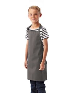 Artisan Collection by Reprime RP149 Youth Recycled Apron – Dark Grey (on model side)