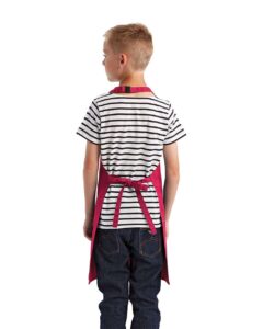 Artisan Collection by Reprime RP149 Youth Recycled Apron – Hot Pink (on model back)