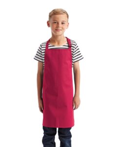 Artisan Collection by Reprime RP149 Youth Recycled Apron – Hot Pink (on model)