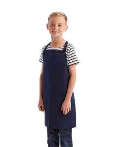 Artisan Collection by Reprime RP149 Youth Recycled Apron – Navy (on model side)