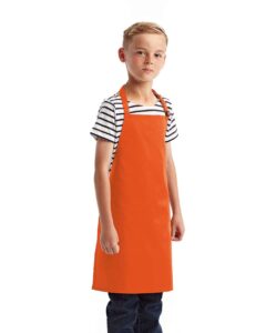 Artisan Collection by Reprime RP149 Youth Recycled Apron – Orange (on model side)