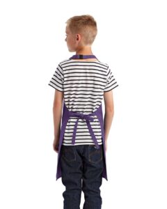 Artisan Collection by Reprime RP149 Youth Recycled Apron – Purple (on model back)