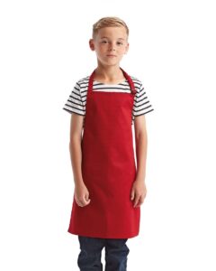 Artisan Collection by Reprime RP149 Youth Recycled Apron – Red (on model)
