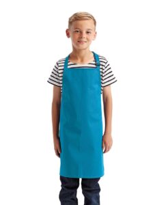 Artisan Collection by Reprime RP149 Youth Recycled Apron – Turquoise (on model)