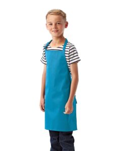 Artisan Collection by Reprime RP149 Youth Recycled Apron – Turquoise (on model side)