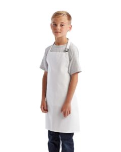 Artisan Collection by Reprime RP149 Youth Recycled Apron – White (on model side)