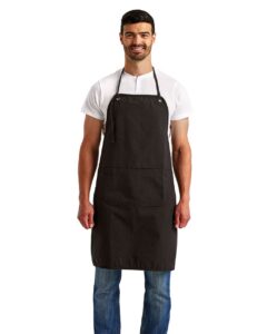 Artisan Collection by Reprime RP181 Artisan’s Choice Double Pocket Canvas Apron – Black (on model)