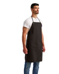 Artisan Collection by Reprime RP181 Artisan’s Choice Double Pocket Canvas Apron – Black (on model side)