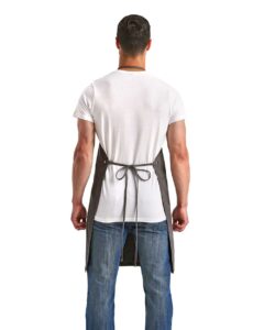 Artisan Collection by Reprime RP181 Artisan’s Choice Double Pocket Canvas Apron – Dark Grey (on model back)