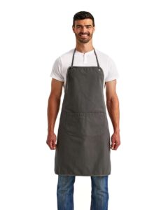 Artisan Collection by Reprime RP181 Artisan’s Choice Double Pocket Canvas Apron – Dark Grey (on model)