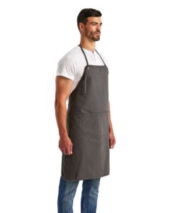 Artisan Collection by Reprime RP181 Artisan’s Choice Double Pocket Canvas Apron – Dark Grey (on model side)