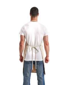 Artisan Collection by Reprime RP181 Artisan’s Choice Double Pocket Canvas Apron – Natural (on model back)