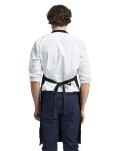 Artisan Collection by Reprime RP102 Organic Cotton Bib Apron – Black (on model back)