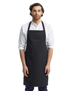 Artisan Collection by Reprime RP102 Organic Cotton Bib Apron – Black (on model)