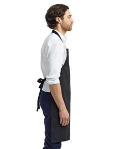 Artisan Collection by Reprime RP102 Organic Cotton Bib Apron – Black (on model side)