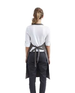 Artisan Collection by Reprime RP102 Organic Cotton Bib Apron – Dark Grey (on model back)