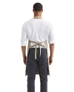 Artisan Collection by Reprime RP102 Organic Cotton Bib Apron – Khaki (on model back)
