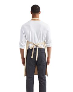 Artisan Collection by Reprime RP102 Organic Cotton Bib Apron – Natural (on model back)