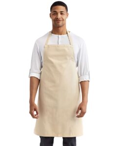 Artisan Collection by Reprime RP102 Organic Cotton Bib Apron – Natural (on model)