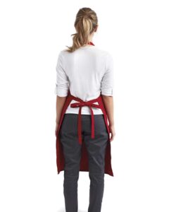 Artisan Collection by Reprime RP102 Organic Cotton Bib Apron – Red (on model back)