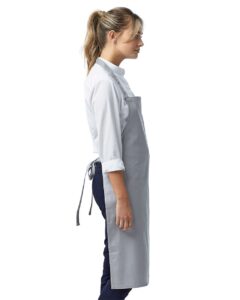 Artisan Collection by Reprime RP102 Organic Cotton Bib Apron – Silver (on model side)