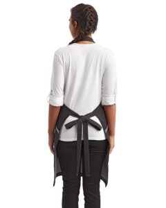 Artisan Collection by Reprime RP122 Regenerate Recycled Bib Apron – Black Denim (on model back)
