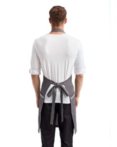 Artisan Collection by Reprime RP122 Regenerate Recycled Bib Apron – Grey Denim (on model back)