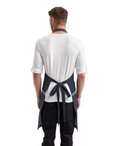 Artisan Collection by Reprime RP122 Regenerate Recycled Bib Apron – Indigo Denim (on model back)
