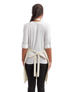 Artisan Collection by Reprime RP122 Regenerate Recycled Bib Apron – Natural (on model back)