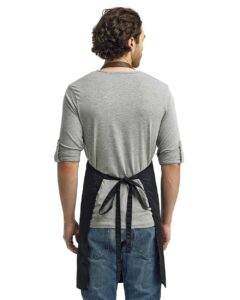 Artisan Collection by Reprime RP123 Espresso Bib Apron – Black/ Brown (on model back)