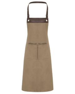 Artisan Collection by Reprime RP123 Espresso Bib Apron – Khaki/ Brown