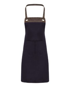Artisan Collection by Reprime RP123 Espresso Bib Apron – Navy/ Brown