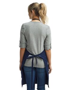 Artisan Collection by Reprime RP123 Espresso Bib Apron – Navy/ Brown (on model back)